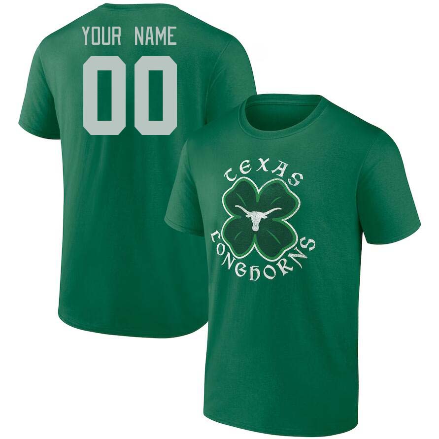 Custom Texas Longhorns Name And Number College Tshirt-Green